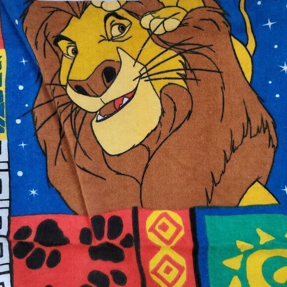 Disney Lion King material fabric sewing Mufasa Simba Pumba 90s rectangle vintage - Picture 1 of 5